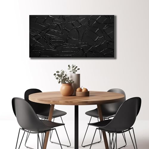 Large 3D Textured Abstract Canvas Wall Art, Neutral Minimalism Painting 40x20