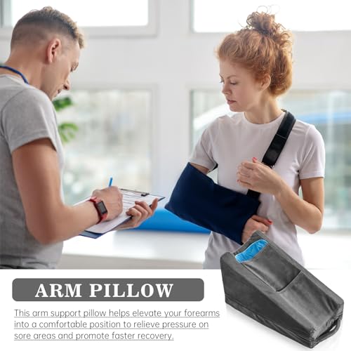 Ergonomic Arm Elevation Pillow with Ice Pockets - Dark Gray