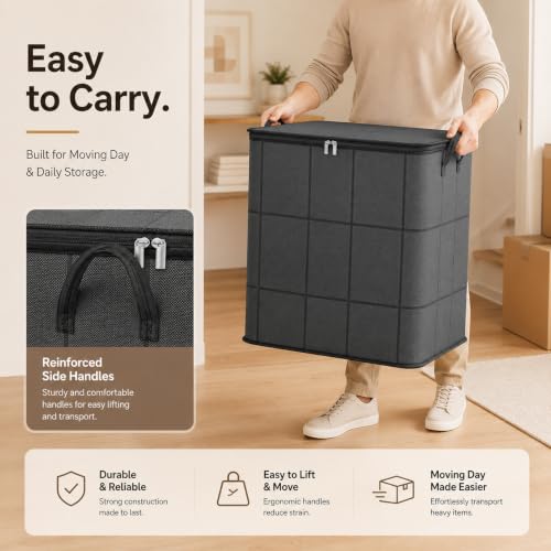 Extra Large Moving Storage Bag with Zipper and Reinforced Handles