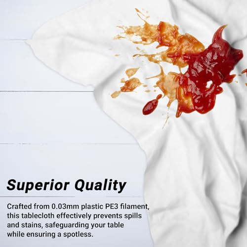 QZYL 4-Pack White Plastic Disposable Tablecloths 54x108 for Rectangles