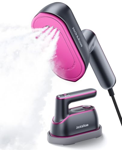 Jack & Rose Portable Travel Steamer Iron for Clothes, 1200W Handheld Mini Iron with Ceramic Panel