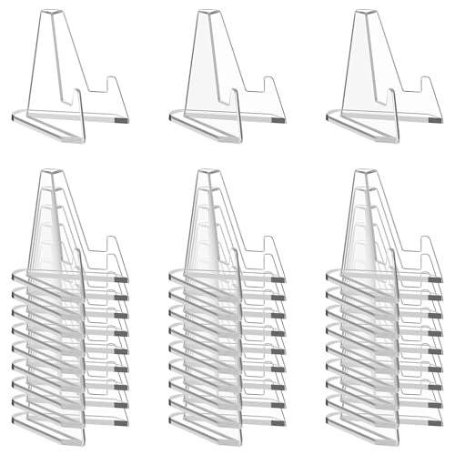 Clear Acrylic Card Display Stand - 2.2 Inch Mini Easel Holders (30 Pack)