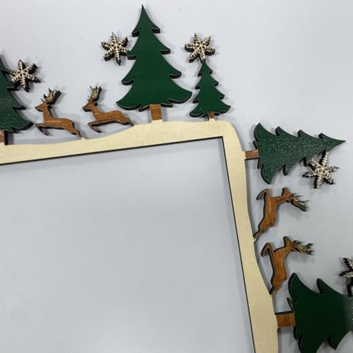 Sanmtang Christmas Door Corner Decor Tree - Wooden 8x5 in Holiday Sign for Door/Windows (Trees Variation)