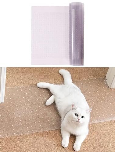 Anti-Scratch Carpet Protector for Cats - 26x34 inch Heavy Duty PVC Rug Mat