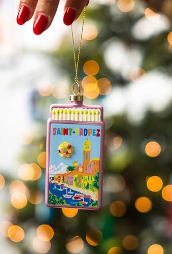 FURBISH St. Tropez Glass Christmas Ornament - Matchbook Tree Decor