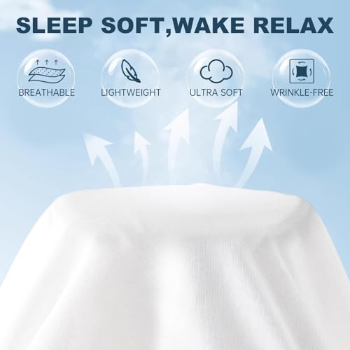 Twin Size Flat Sheet - Soft Brushed Microfiber Bedding, White