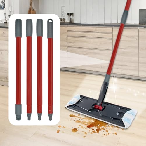Adjustable Spin Mop Replacement Handle - 4-Section 30" to 58" Heavy Duty Iron Pole
