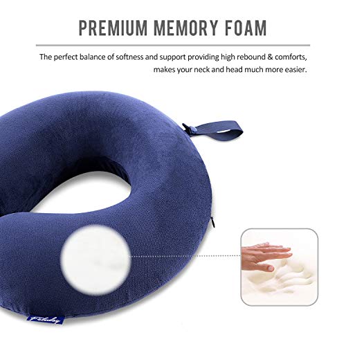 Memory Foam Travel Pillow - Neck Support for Airplane & Car