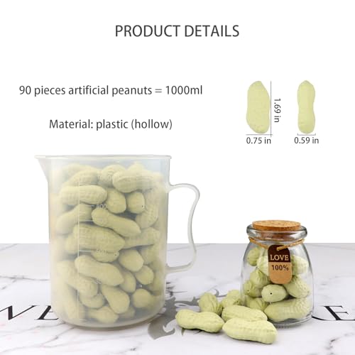 90pcs Artificial Peanuts Realistic Plastic Fake Groundnuts for Decoration