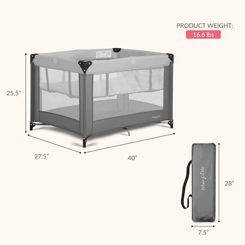 Portable Baby Playard with Detachable Bassinet and Travel Bag