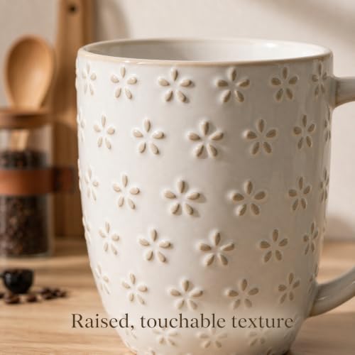 MALACASA 4-Piece Ceramic Coffee Mug Set 16oz Large White Drinkware