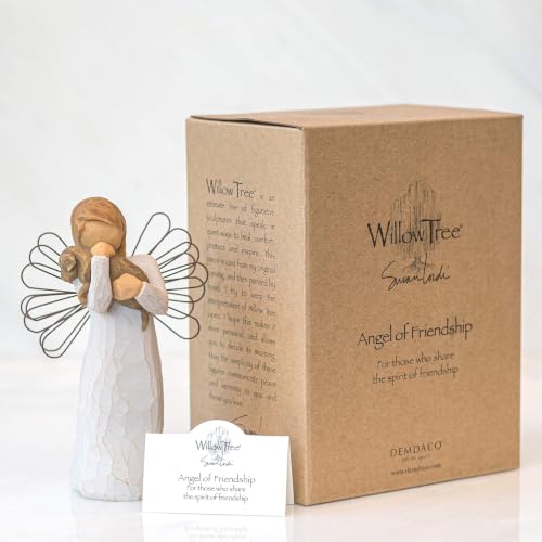 Hand-Painted Angel Figurine with Dog, 5-Inch Friendship Sculpture