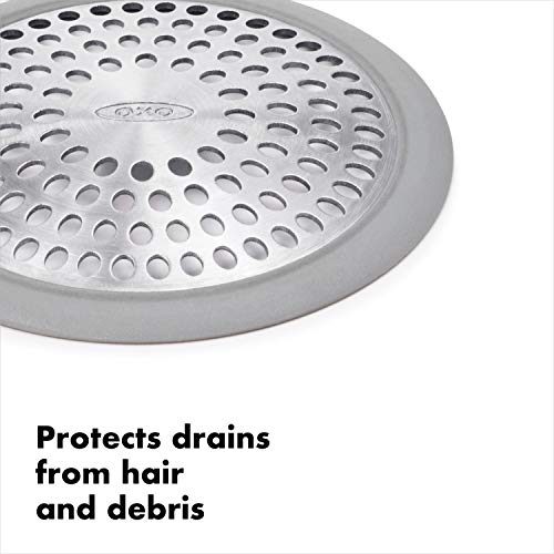 Stainless Steel Bathtub Drain Protector with Silicone Rim