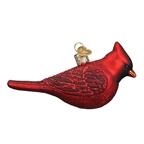 Northern Cardinal Blown Glass Christmas Ornament - Hand-Painted Tree Decor