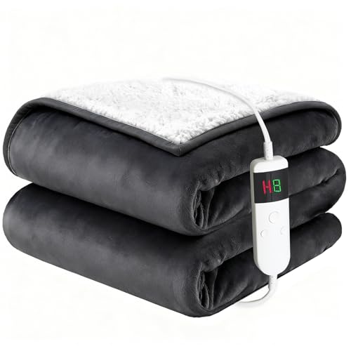 Heated Electric Blanket, Soft Flannel Sherpa 72"x84"