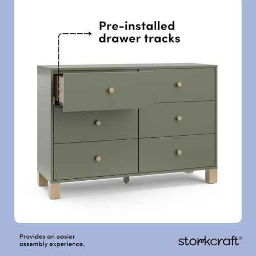 6-Drawer Wood Dresser for Kids Bedroom with Safety Interlocking System