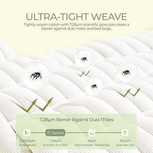 Waterproof Cotton Mattress Protector - Queen Size, Bed Bug & Dust Mite Proof, Noiseless & Breathable