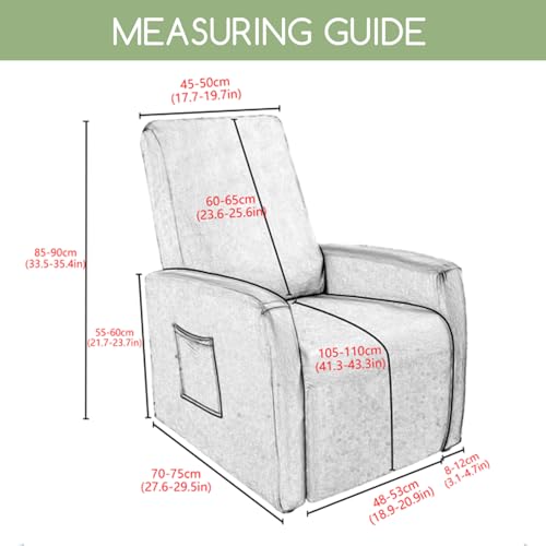Small Recliner Chair Covers - 4 Piece Stretch Washable Slipcover
