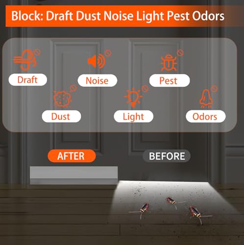 Door Draft Stopper & Door Sweep - Self-Adhesive Weather Stripping 2-Pack (72")