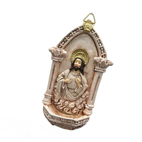 Vintage Resin Wall-Mounted Holy Water Font Religious Wall Sculpture