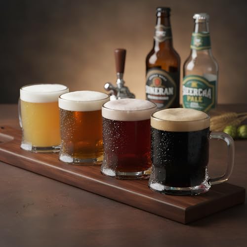 5oz Mini Beer Mugs with Handle, Set of 24 Heavy Base Glass Beer Steins