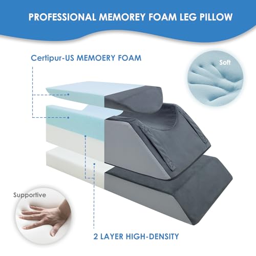 Adjustable Leg Elevation Pillow for Surgery Recovery - 4 Heights