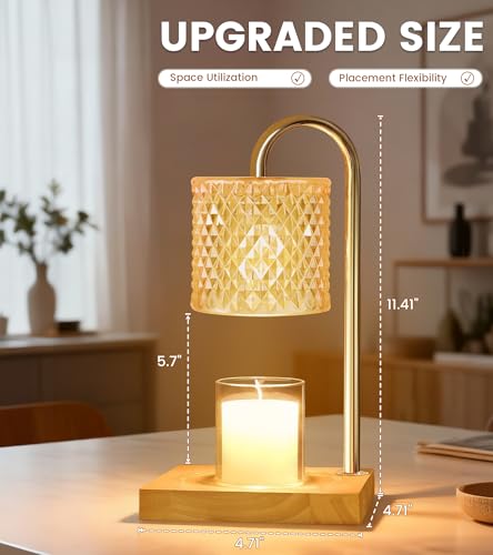 Amber Candle Warmer Lamp with Timer & Dimmer | Electric Wax Warmer