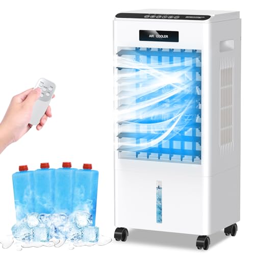 Portable Evaporative Air Cooler 8L 3-Speed Oscillation Remote Black