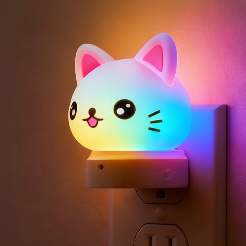 3D Cat LED Night Light with Dusk to Dawn Sensor and Color Changing Modes