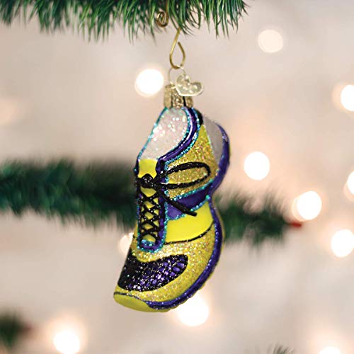 Running Shoe Glass Ornament - Handcrafted Holiday Tree Decoration