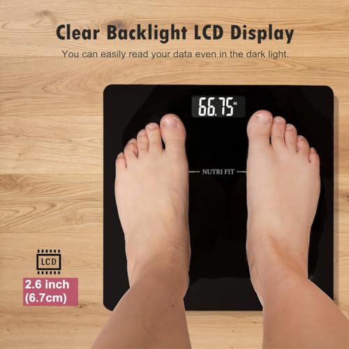Digital Bathroom Scale with Backlit LCD, 330lb Capacity, 0.1lb Precision