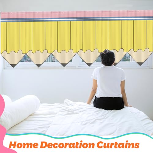 6-Piece Pencil Shaped Window Curtains for Classrooms, 24 x 36 Inch Velvet