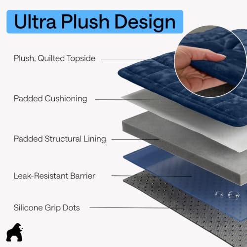 Oversized Slip Resistant Plush Quilted Sofa Cover Blanket - Navy, 78x28 Inches
