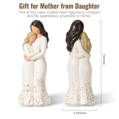 Mother Daughter Hugging Figurine - Heartfelt Gift for Mom from Daughter
