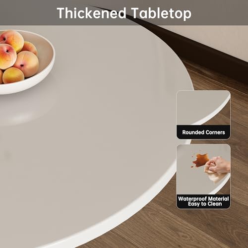 24-Inch Round Tulip Dining Table, Mid-Century Modern White Kitchen Table
