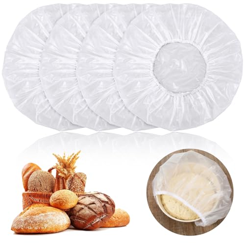 4 Pcs Reusable Elastic Bread Proofing Bowl Covers, 12-Inch EVA Covers