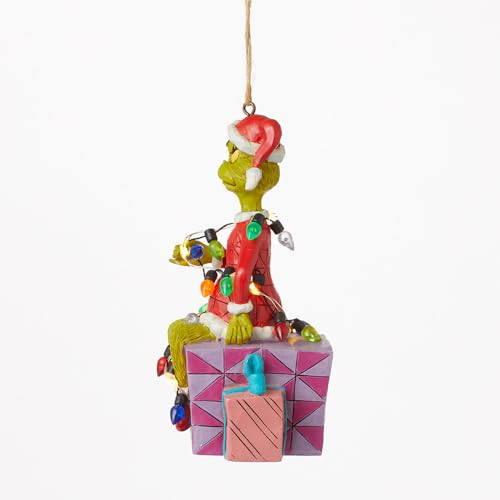 Enesco Dr. Seuss Grinch Jim Shore Lit Ornament - Hanging Christmas Figurine