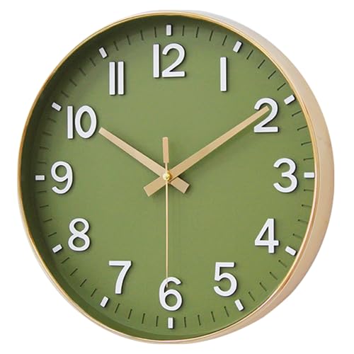 8-Inch Silent Wall Clock, Non-Ticking Modern Round Clock with 3D Numbers