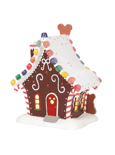 Disney Village Mickey Mouse Gingerbread House Lit Porcelain Building