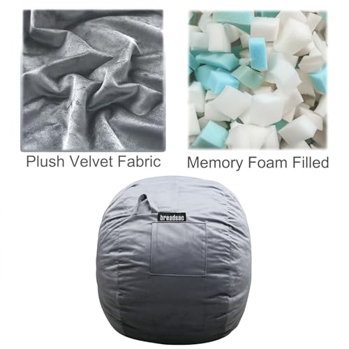 Memory Foam Bean Bag Chair with Washable Velvet Cover for Living Room