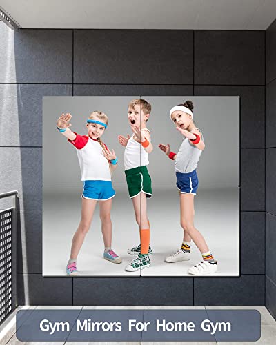 Shatterproof Acrylic Wall Mirror Tiles - 4 Pack 10x10 Self-Adhesive Mirror
