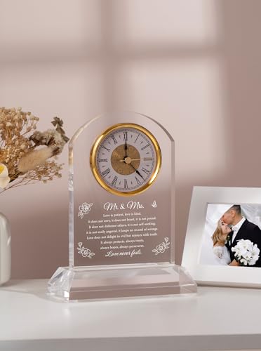 Mr & Mrs Keepsake Clock for Couples - Romantic Wedding Anniversary Gift