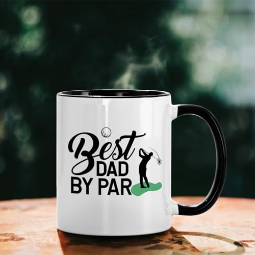 YHRJWN Best Dad By Par 11 Oz Golf Mug – White