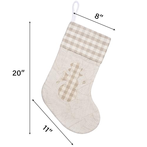 GEX Christmas Stockings Plaid Boho 6 Pack 20 Inch Holiday Decor