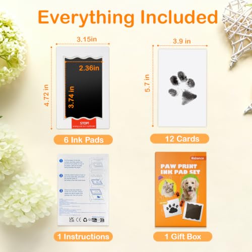 Inkless Paw Print Kit for Pets & Babies - 6 Mess-Free Ink Pads & 12 Cards