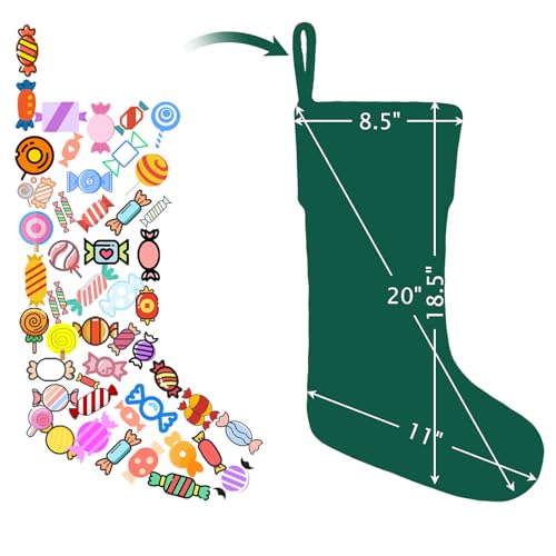 20-Inch Large Knit Monogram Christmas Stocking, Embroidered Letter Stocking