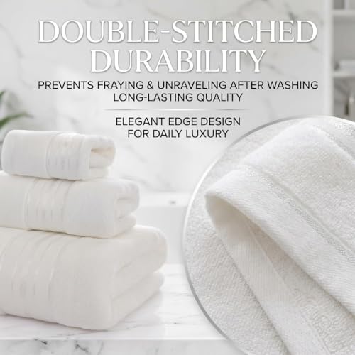3-Piece Luxury Cotton Bath Towel Set, Ultra Soft & Absorbent Hotel Style