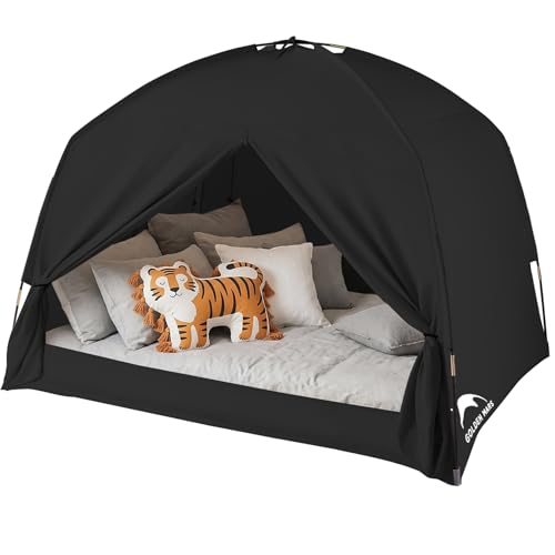 Indoor Blackout Twin Bed Tent - 3-Door Breathable Privacy Sleeping Canopy
