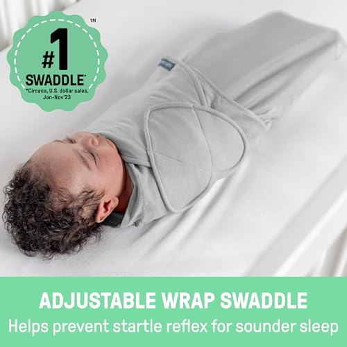 SwaddleMe by Ingenuity 100% Cotton Baby Swaddle Wrap (0-3 Months, 3-Pack)
