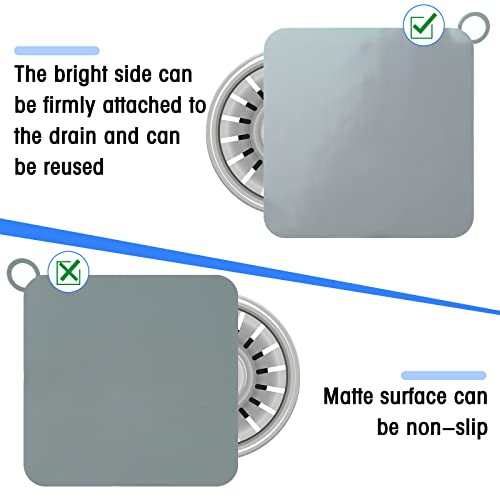 6-Pack Silicone Drain Covers - 6x6 Inch Flat Tub Stopper for Odor Control
